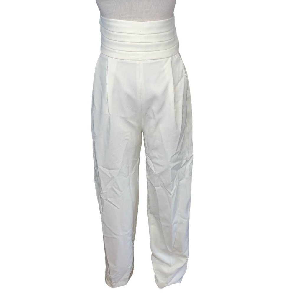 NONchalant Cream High-Waisted Trousers - Picture 4 of 8